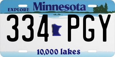 MN license plate 334PGY