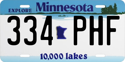 MN license plate 334PHF