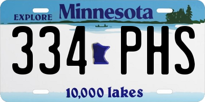 MN license plate 334PHS