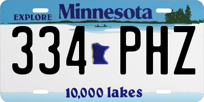 MN license plate 334PHZ