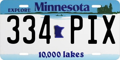 MN license plate 334PIX