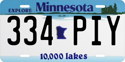 MN license plate 334PIY