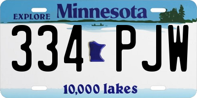 MN license plate 334PJW