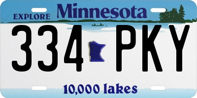 MN license plate 334PKY