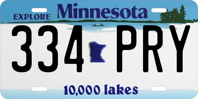 MN license plate 334PRY