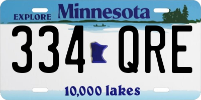 MN license plate 334QRE