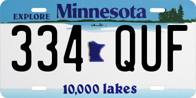 MN license plate 334QUF