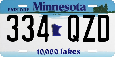 MN license plate 334QZD