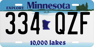 MN license plate 334QZF