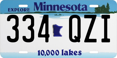MN license plate 334QZI