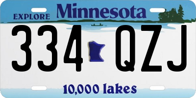 MN license plate 334QZJ
