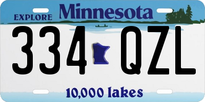 MN license plate 334QZL
