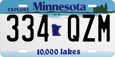 MN license plate 334QZM