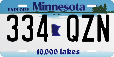 MN license plate 334QZN