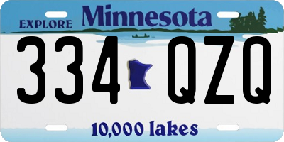 MN license plate 334QZQ