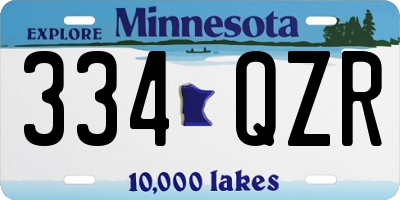 MN license plate 334QZR