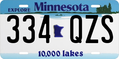 MN license plate 334QZS