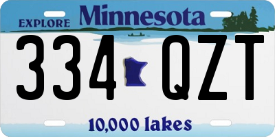 MN license plate 334QZT