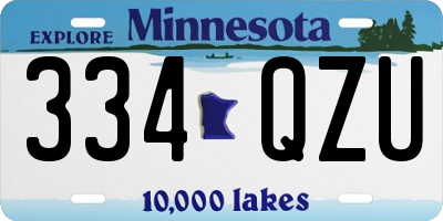 MN license plate 334QZU