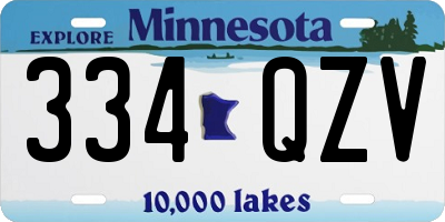 MN license plate 334QZV
