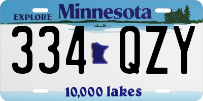 MN license plate 334QZY