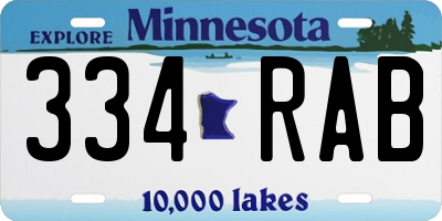 MN license plate 334RAB
