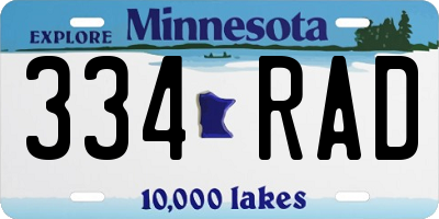 MN license plate 334RAD