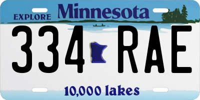 MN license plate 334RAE
