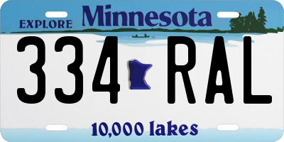 MN license plate 334RAL