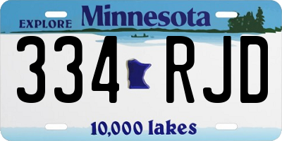 MN license plate 334RJD
