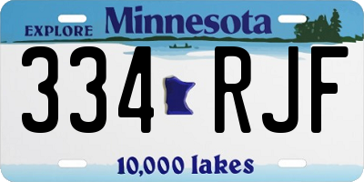 MN license plate 334RJF