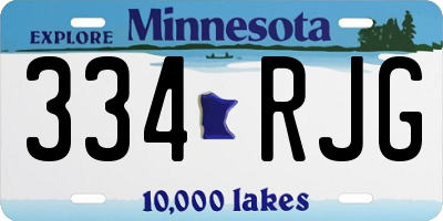 MN license plate 334RJG