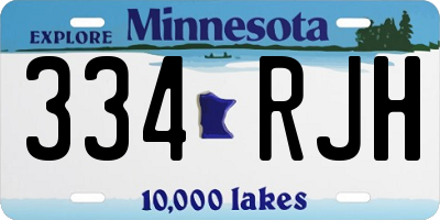 MN license plate 334RJH