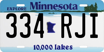 MN license plate 334RJI