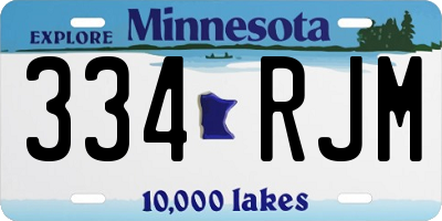 MN license plate 334RJM
