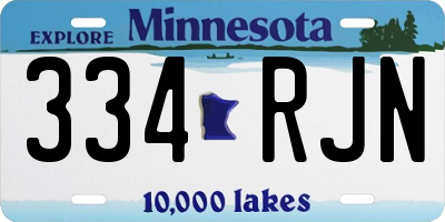 MN license plate 334RJN