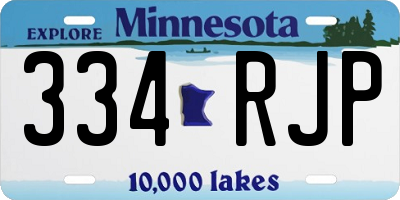 MN license plate 334RJP