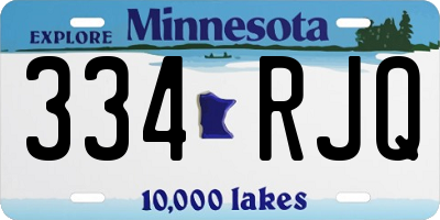 MN license plate 334RJQ