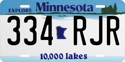 MN license plate 334RJR