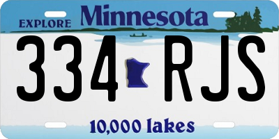 MN license plate 334RJS