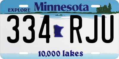 MN license plate 334RJU