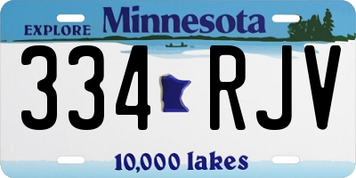 MN license plate 334RJV
