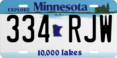 MN license plate 334RJW