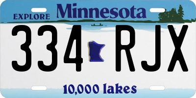 MN license plate 334RJX