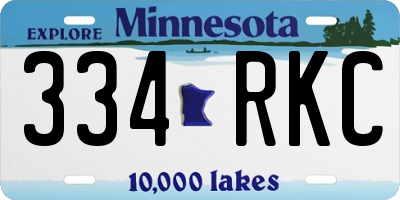 MN license plate 334RKC
