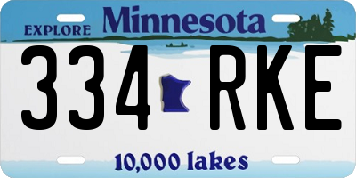 MN license plate 334RKE