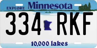 MN license plate 334RKF