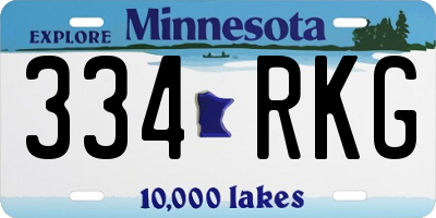 MN license plate 334RKG