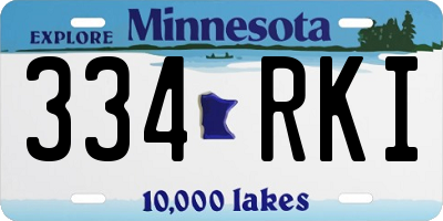 MN license plate 334RKI