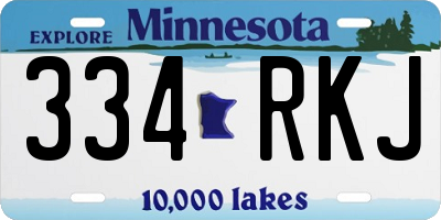 MN license plate 334RKJ